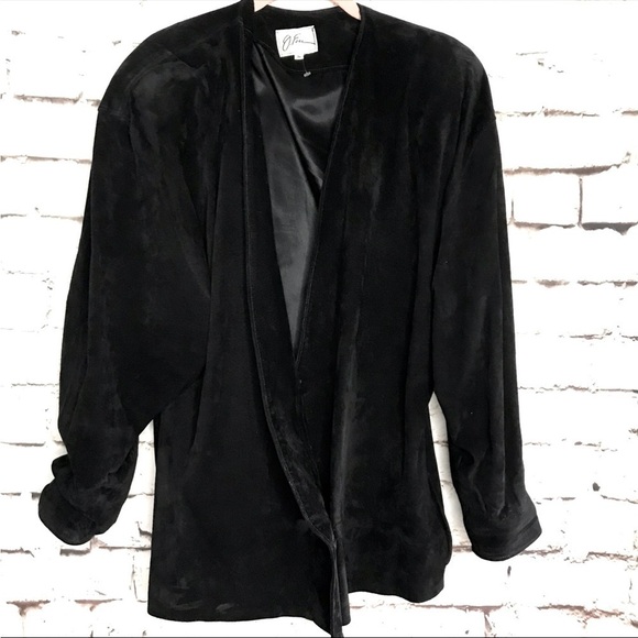 J FOSS Jackets & Blazers - J. FOSS 80’s Vintage Black Suede jacket Size Small